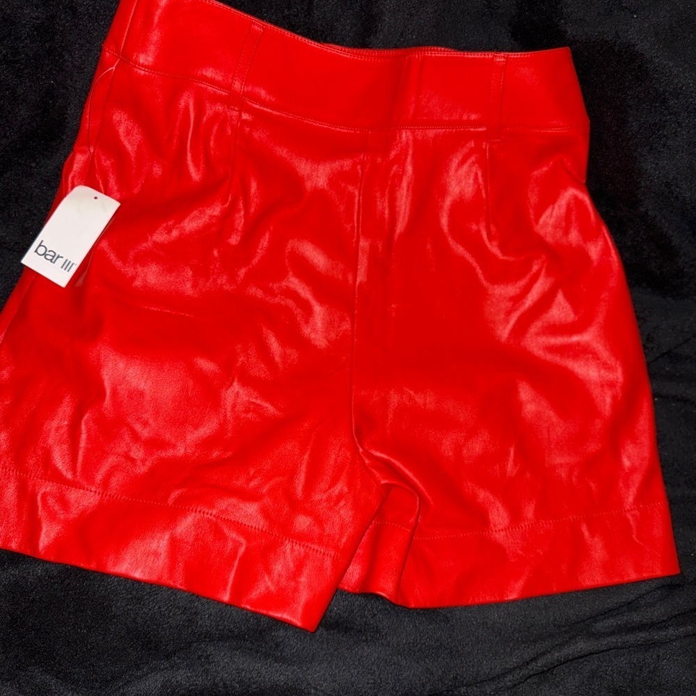 Bar III High Waist Red Women's Shorts - Picture 10 of 13